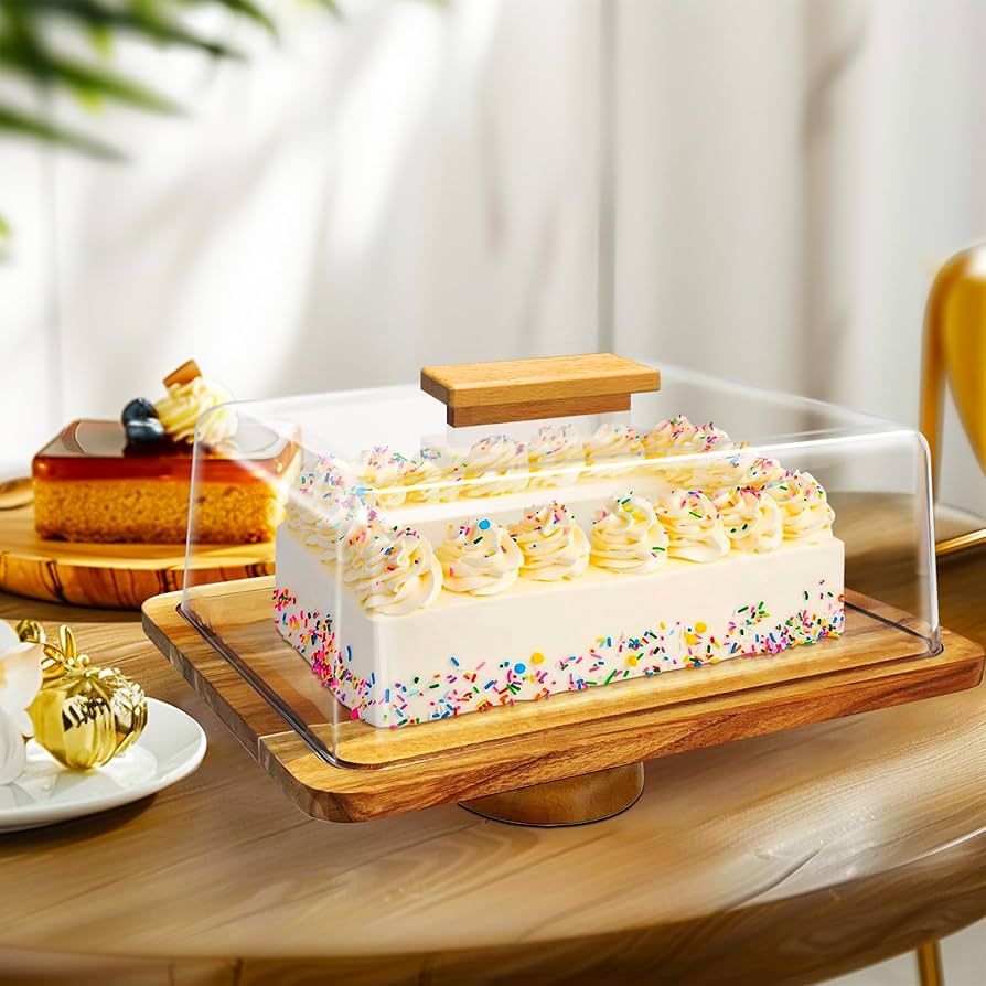 Amazon｜Montex ケーキスタンド 蓋付き アカシア材 ケーキドーム